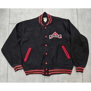 Vintage Felco New York Wool Varsity Jacket Mens Large Black Red Alton Letterman
